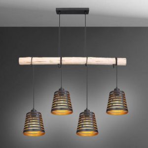 Obrazek Lampa 15451-4H czarno-złota Wood LW4