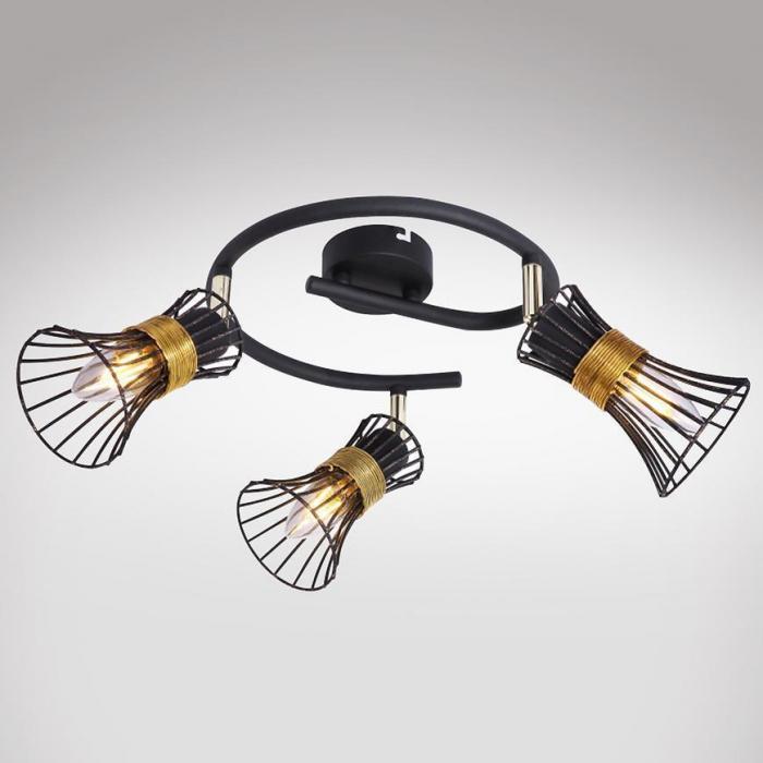 Lampa Drut 54814-3 czarno-złoty LS3