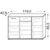 Obrazek Komoda DSB 3D/1S biały/sonoma 