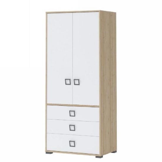 Obrazek Szafa 2D3S Kiki G23-BK/KI-15 beech/white