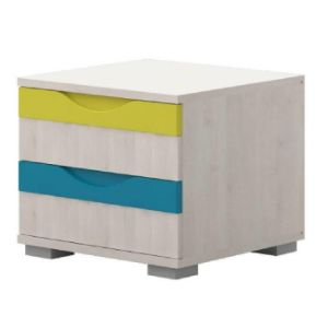 Obrazek Szafka nocna JOY-NS2 polar pine/mango/lime/torquise 