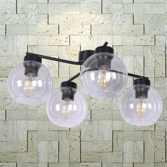 Obrazek Lampa Aiden 2 Czarny/Przezroczysty K-2627 LW4