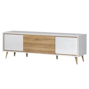 Obrazek Szafka RTV Vida TV pacific walnut/crystal white