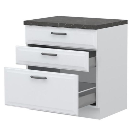 Obrazek Szafka kuchenna Evia r-80-3mbox/4 3s pearl grey mat