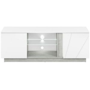 Obrazek Szafka RTV Lumens 09 biały połysk/beton