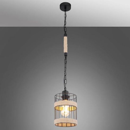 Obrazek Lampa 15673H czarno-beżowa LW1