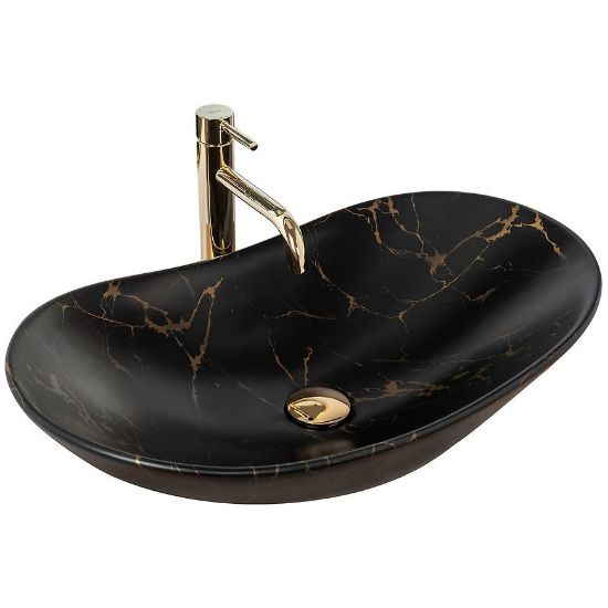 Obrazek  Umywalka nablatowa Royal Black Marble Matt 