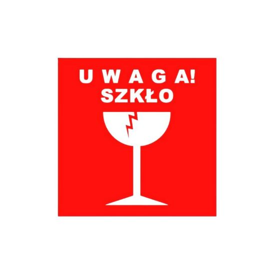 Obrazek Etykieta "UWAGA SZKŁO" 100 szt