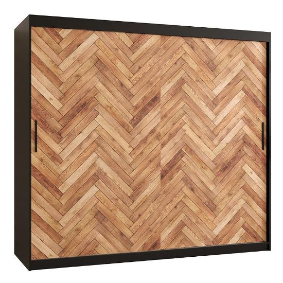 Obrazek Szafa Herringbone 1 200 Czarny/Jodełka