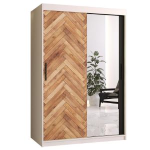 Obrazek Szafa Herringbone 2 120 Biały/Lustro/Jodełka