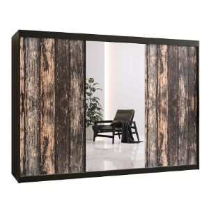 Obrazek Szafa Rustic II 250 czarny/lustro