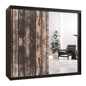 Obrazek Szafa Rustic II 200 czarny/lustro