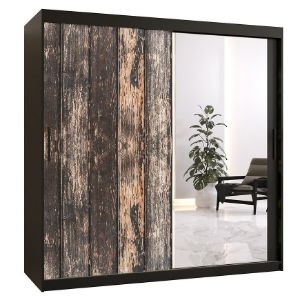 Obrazek Szafa Rustic II 180 czarny/lustro