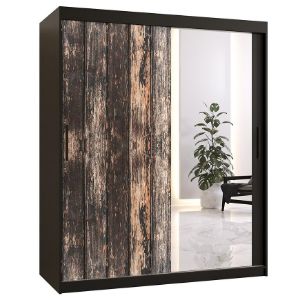 Obrazek Szafa Rustic II 150 czarny/lustro