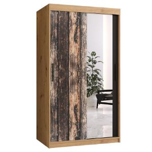 Obrazek Szafa Rustic II 100 dąb artisan/lustro