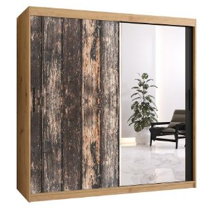 Obrazek Szafa Rustic II 180 dąb artisan/lustro