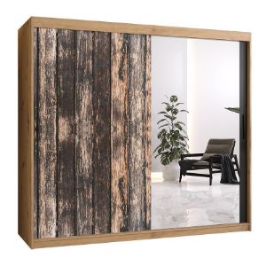 Obrazek Szafa Rustic II 200 dąb artisan/lustro