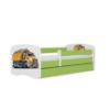 Obrazek Łóżko dziecięce z materacem i szufladą Babydreams Zielone 80x160 Ciężarówka