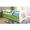 Obrazek Łóżko Dziecięce Babydreams+Sz+M Zielone 70x140 Miś Motyl